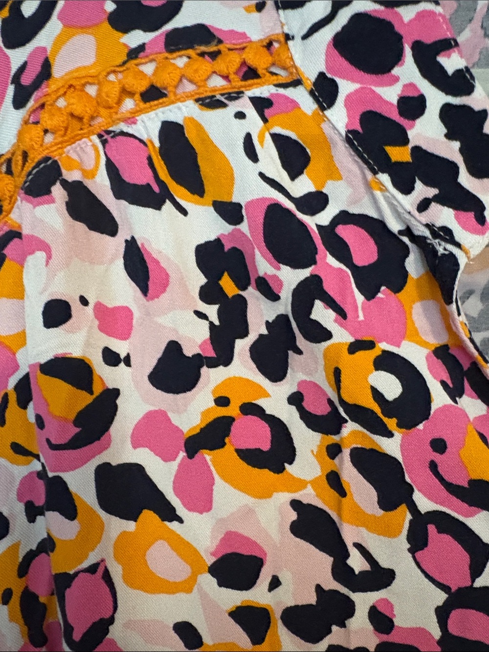 crown & ivy Pink Navy Orange Animal-Print Midi Dress with Tassel - Picture 3 of 6